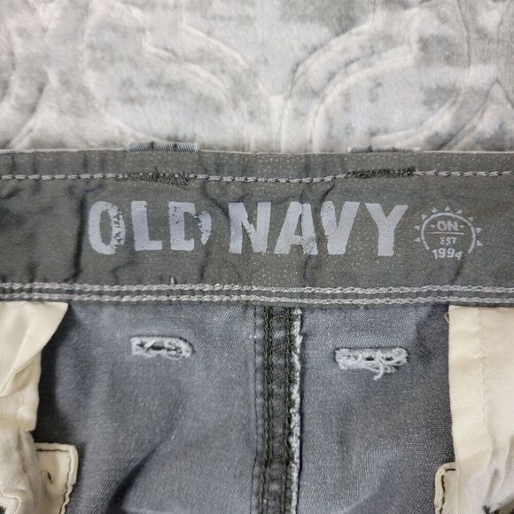 Old Navy Pants Mens 38x28 Gray Cargo Workwear Straight Leg Relaxed Fit Cotton - Picture 7 of 14